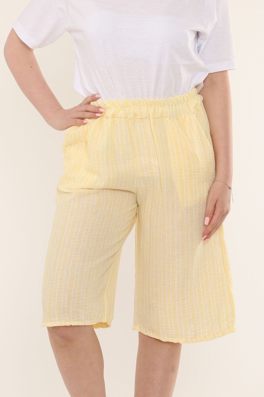 PARELMOER STREEPJES SHORT CO-ORD SET - CITROEN