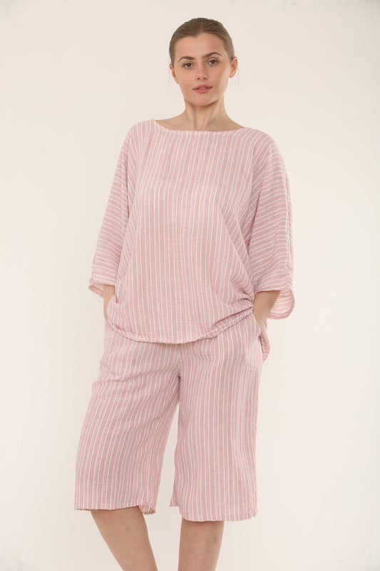 NAALDSTREEP KORTE CO-ORD SET - STOFROZE