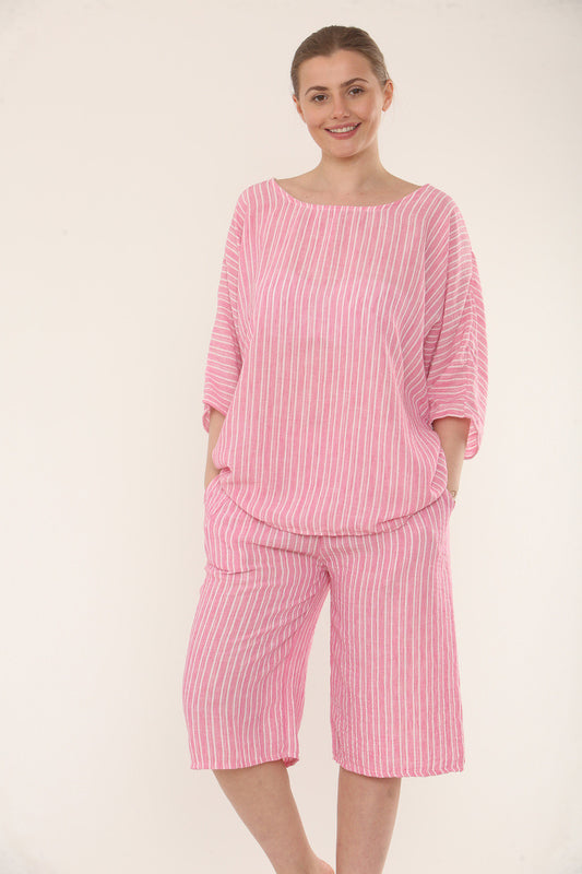STREEPJES SHORT CO-ORD SET - CANDYROZE