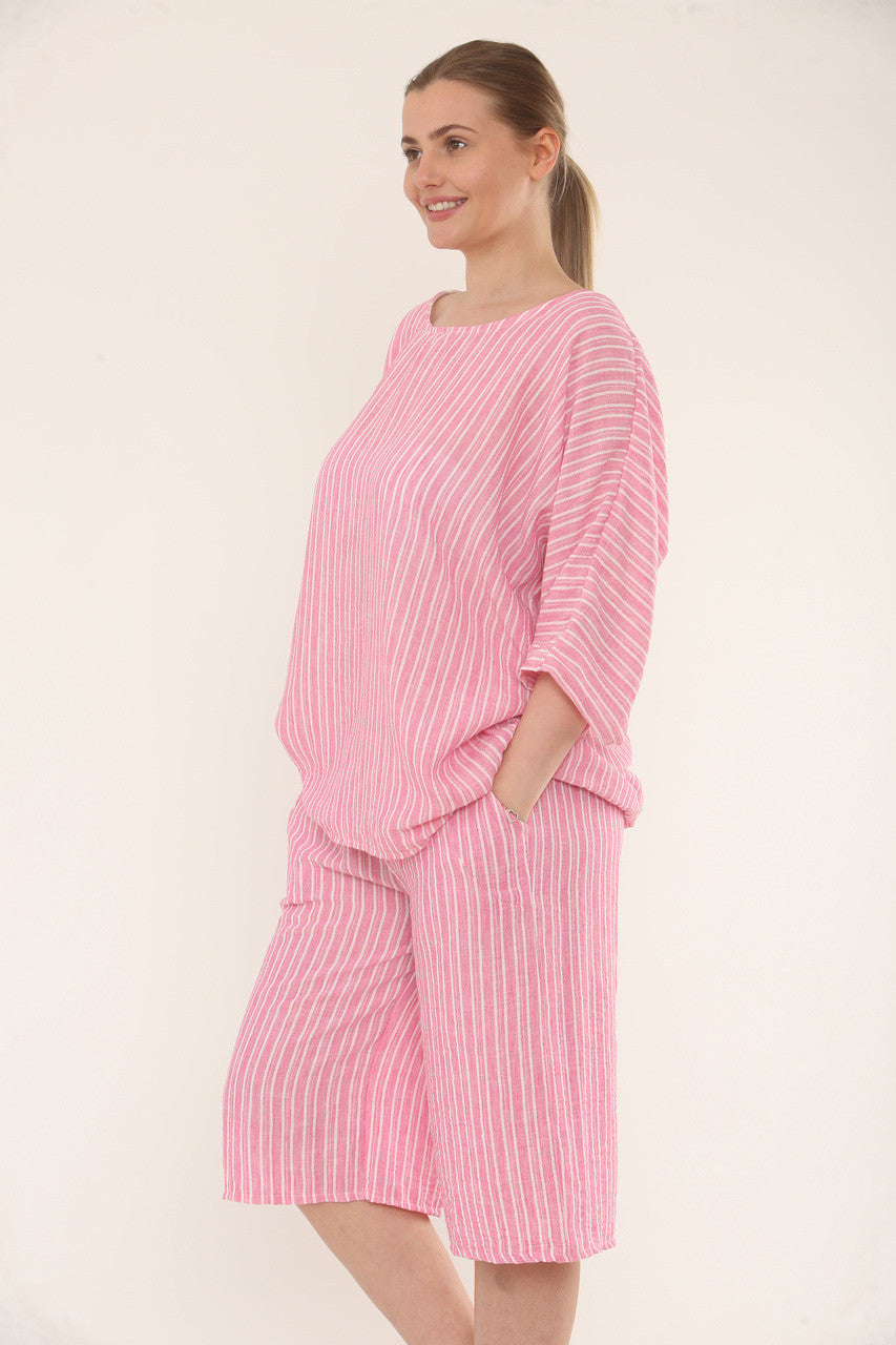 STREEPJES SHORT CO-ORD SET - CANDYROZE