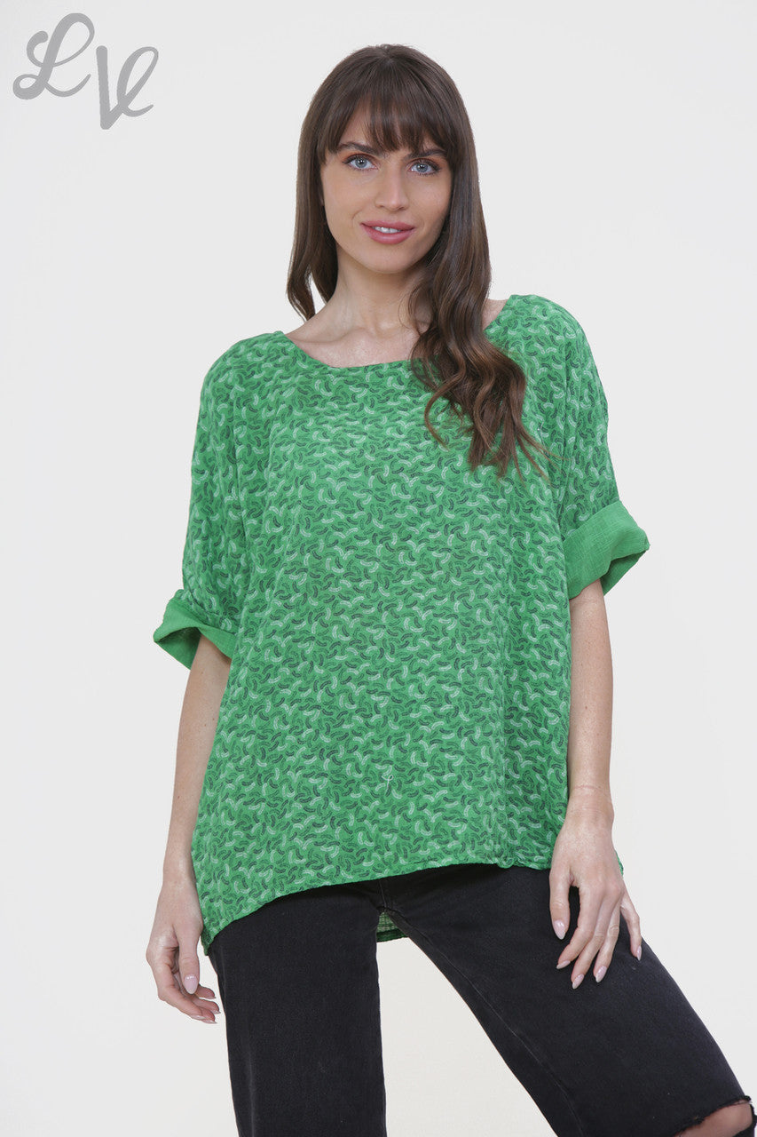 Dames Miniatuur Verenprint Box Top Groen