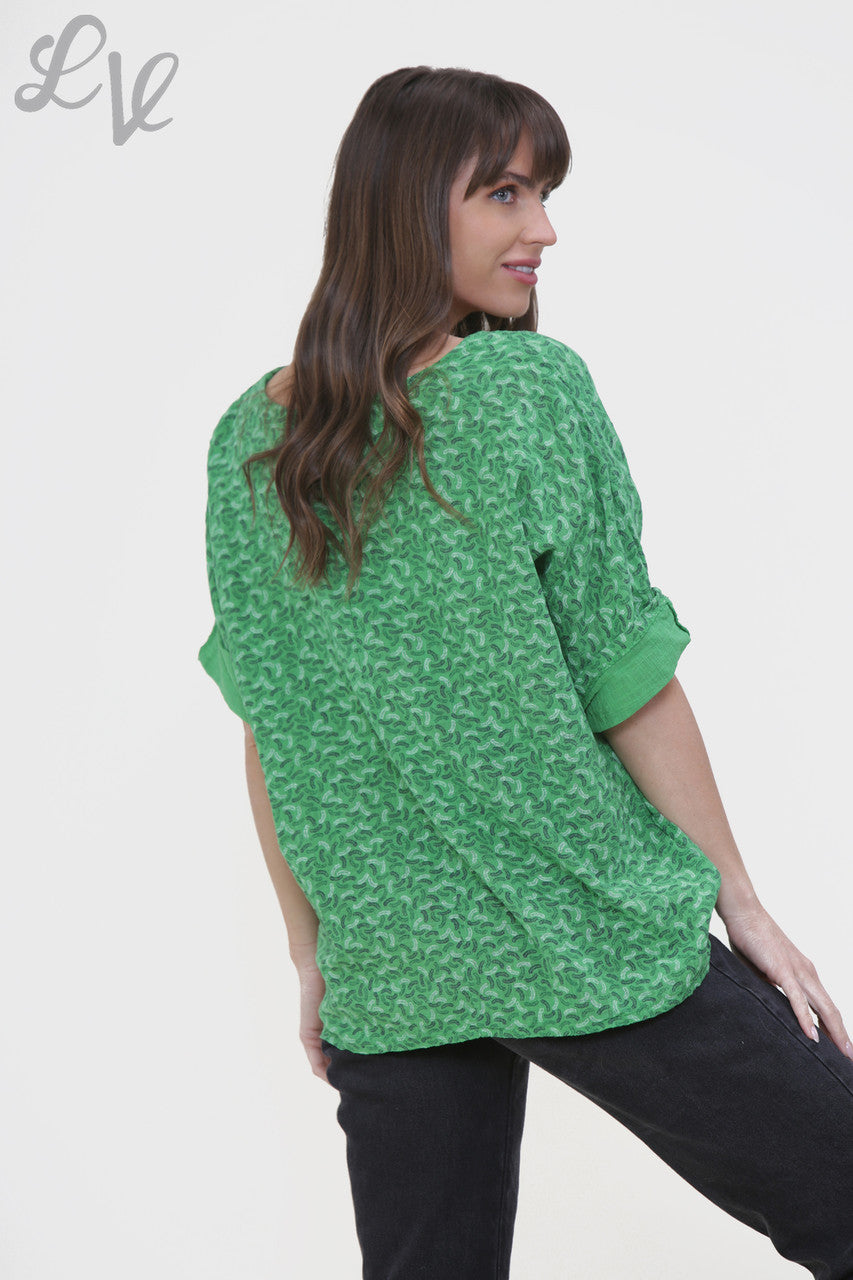 Dames Miniatuur Verenprint Box Top Groen