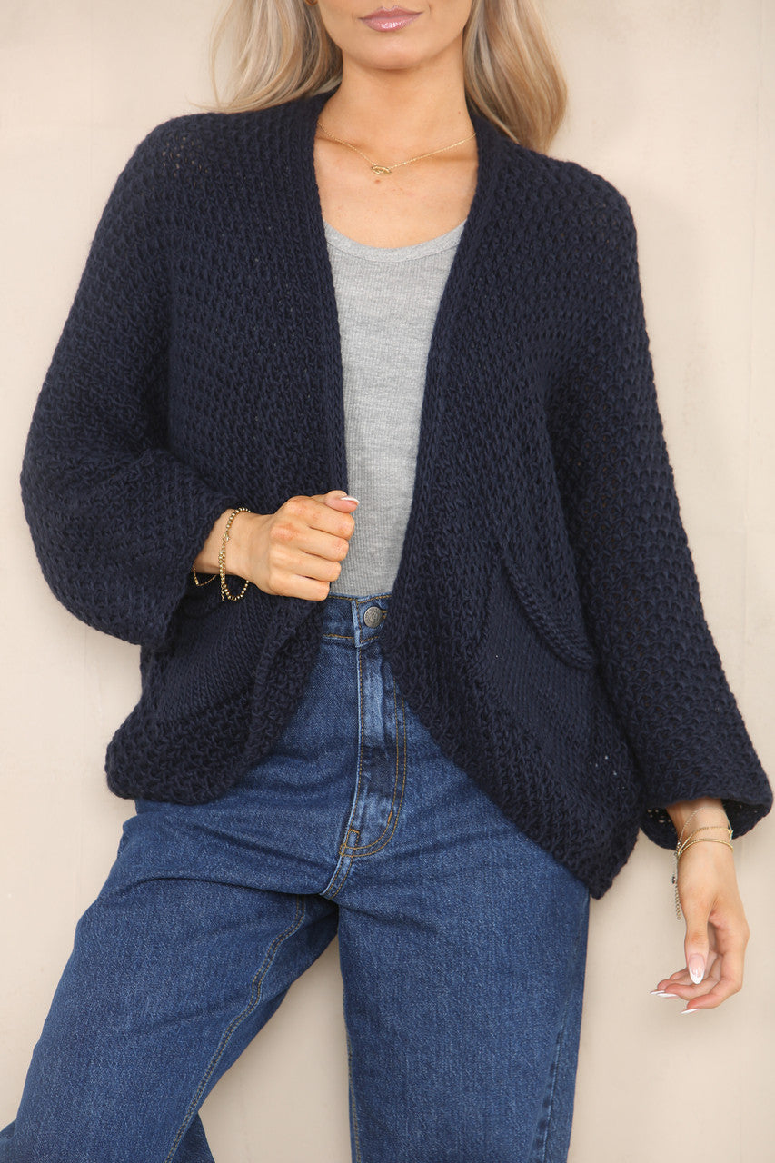 GEBREID VLEERMUIZMOUW VEST NAVY