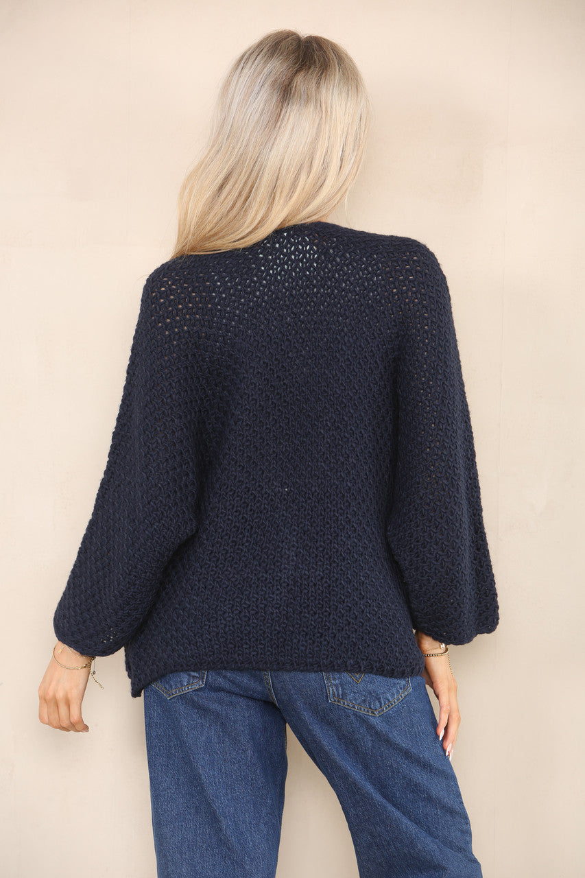 GEBREID VLEERMUIZMOUW VEST NAVY