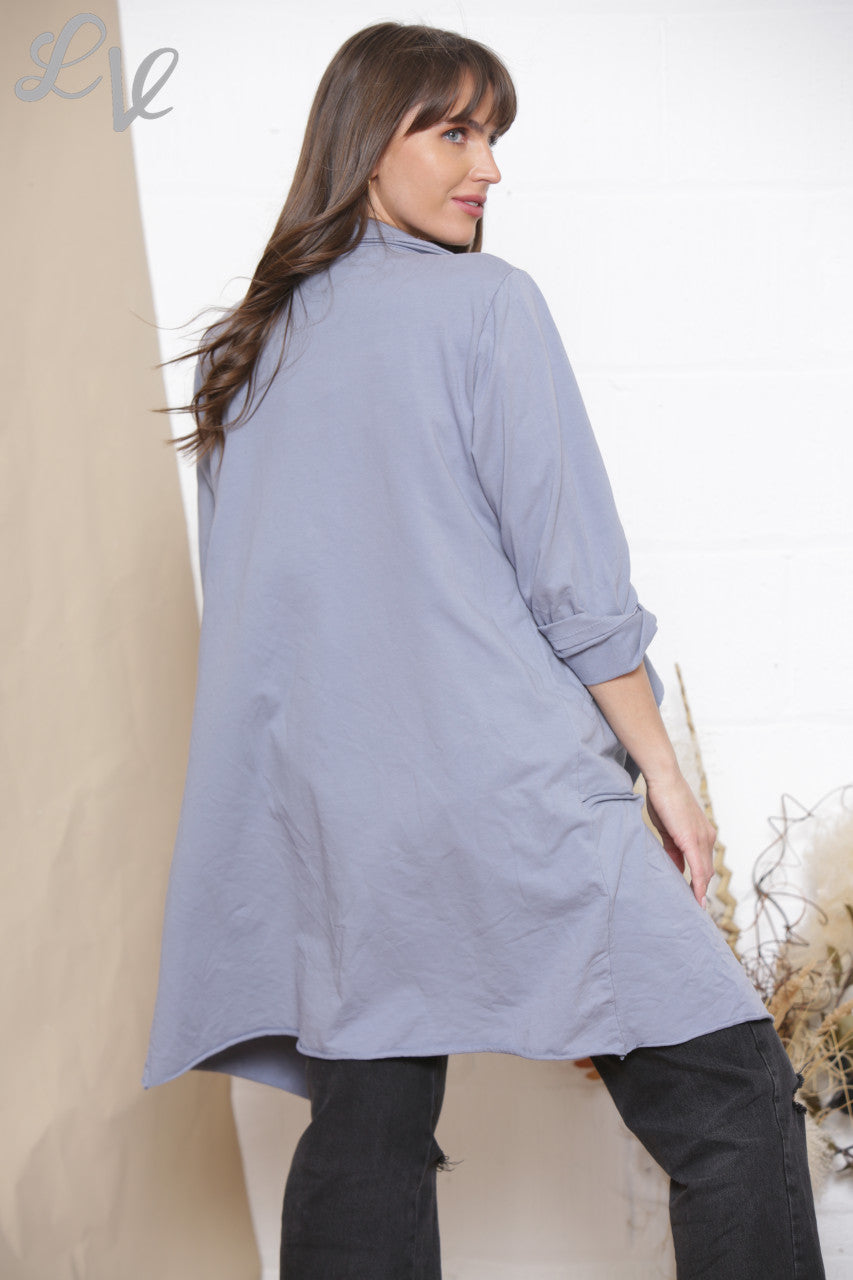 Ladies Waterfall Jacket Cardigan Denim