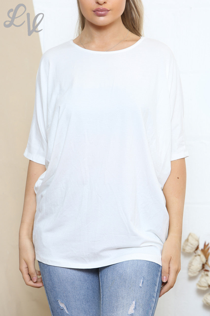 Ladies Plain Simple Top White