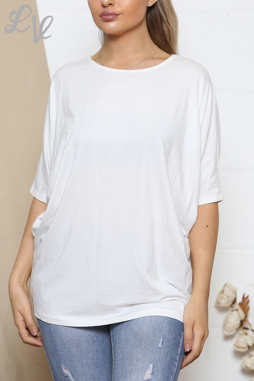 Ladies Plain Simple Top White
