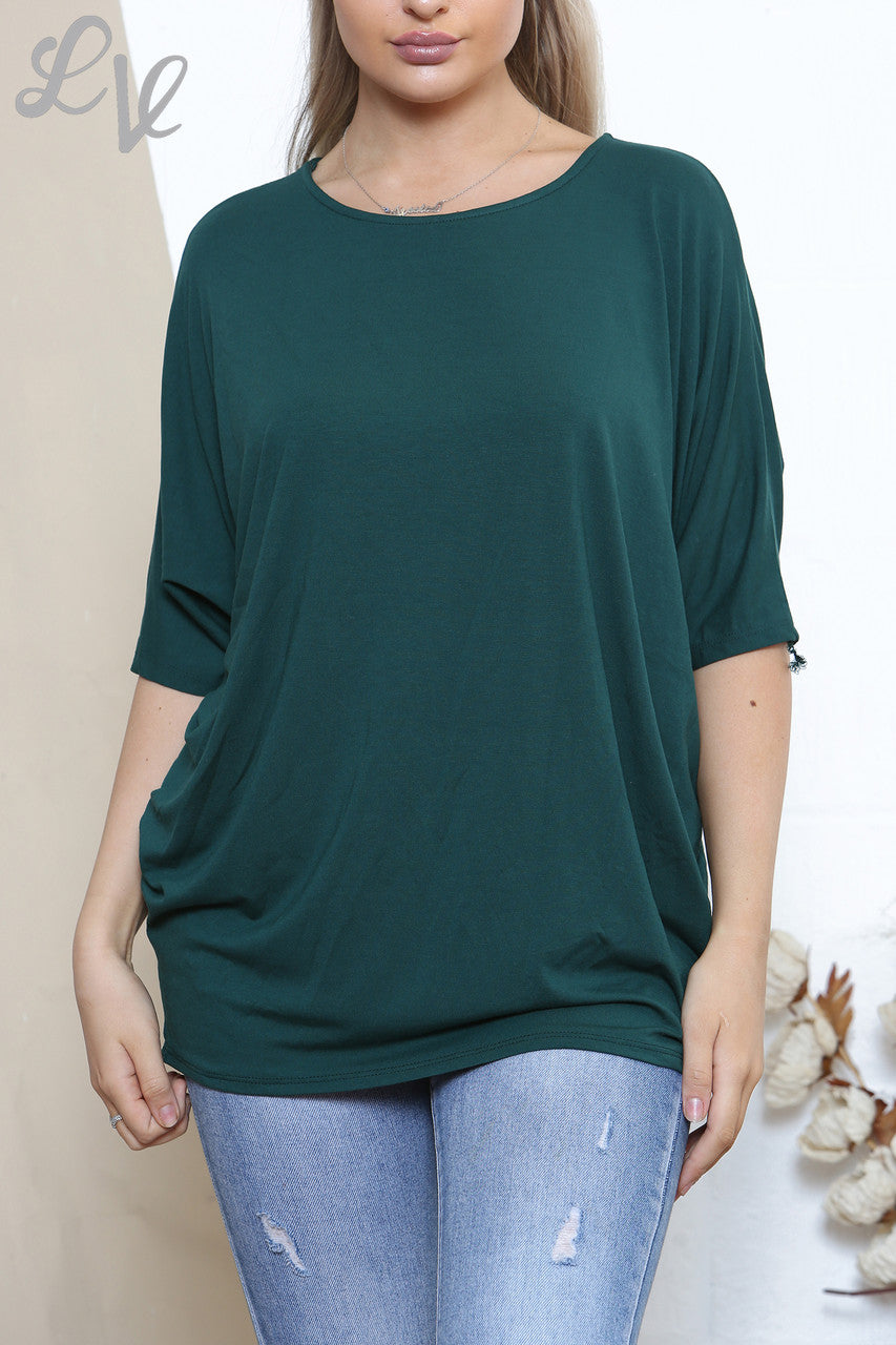 Ladies Plain Simple Top Green