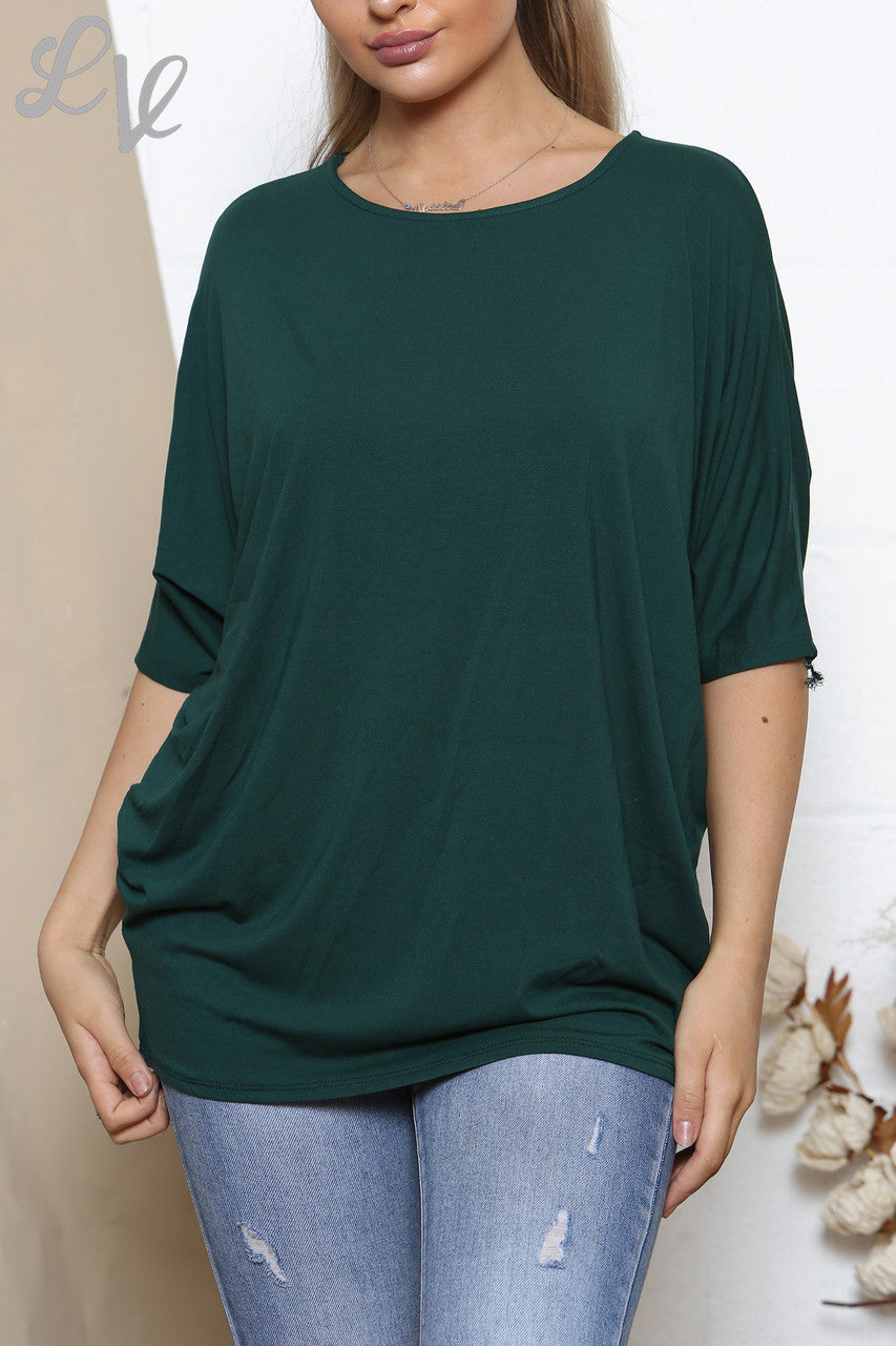 Ladies Plain Simple Top Green
