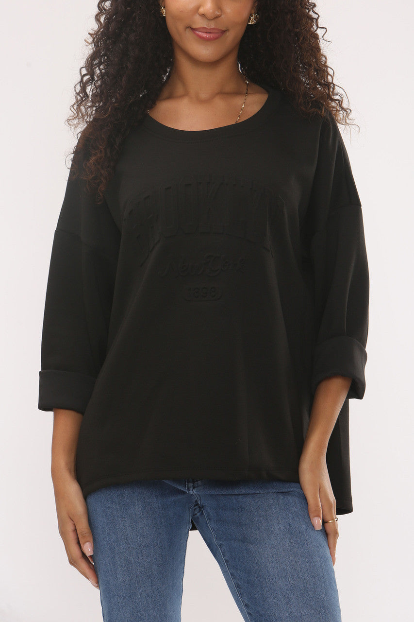GEPRÈGD BROOKLYN NYC SOFT TOUCH SWEATSHIRT - ZWART
