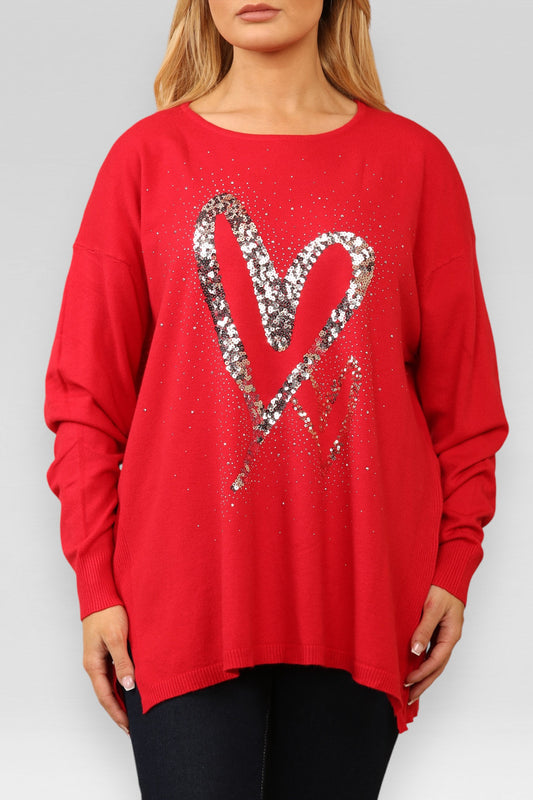 TRUI MET PAILLETTENHARTJES ROOD