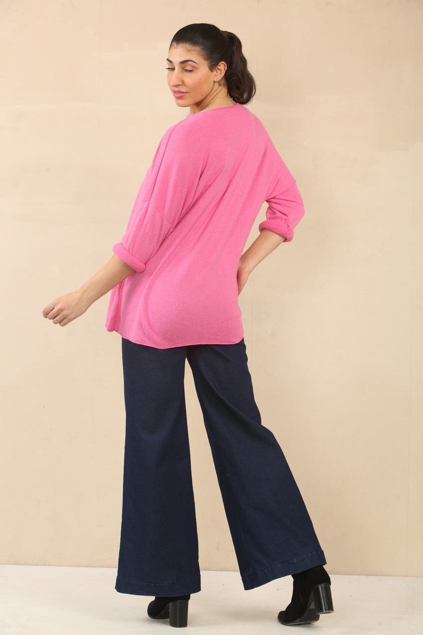PAARDEBLOEM BLOEMEN PRINT TRUI TOP - BUBBLEGUM ROZE