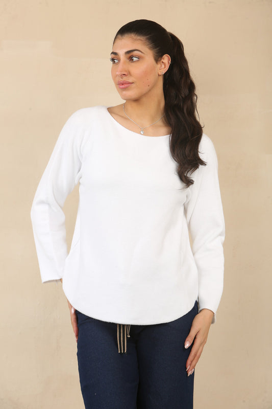 SOFT KNIT JUMPER - WHITE