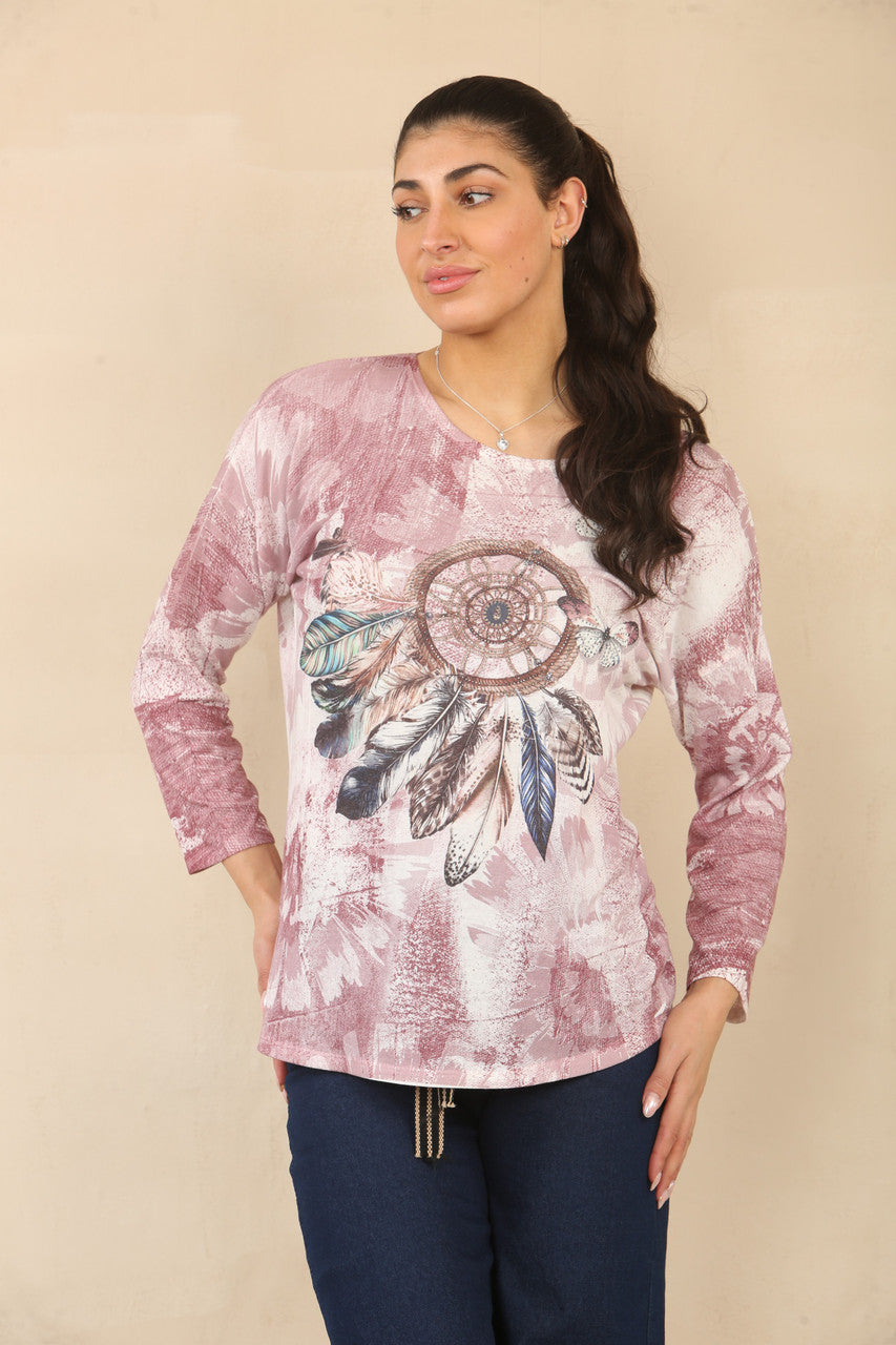 TIE DYE DROOMVANGER GRAFISCHE TOP - PAARS