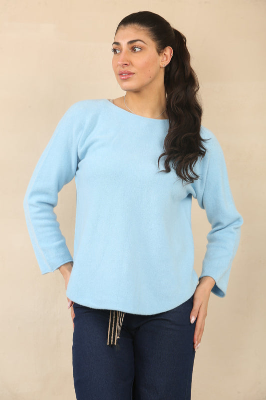 SOFT KNIT JUMPER - LIGHT BLUE