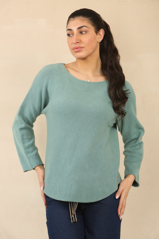 SOFT KNIT JUMPER - SAGE GREEN