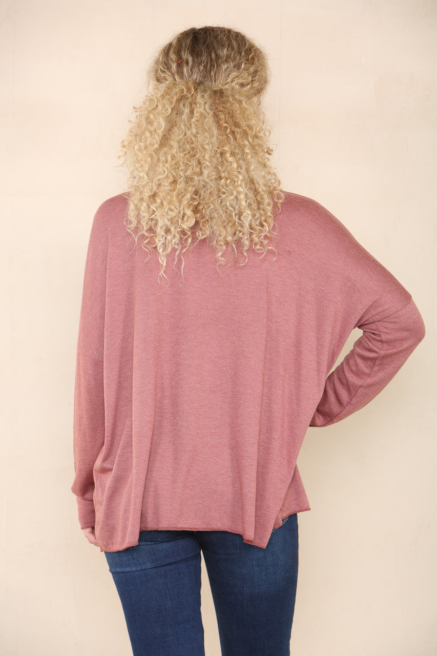 FOIL FLOWERS FINE KNIT JUMPER RUST