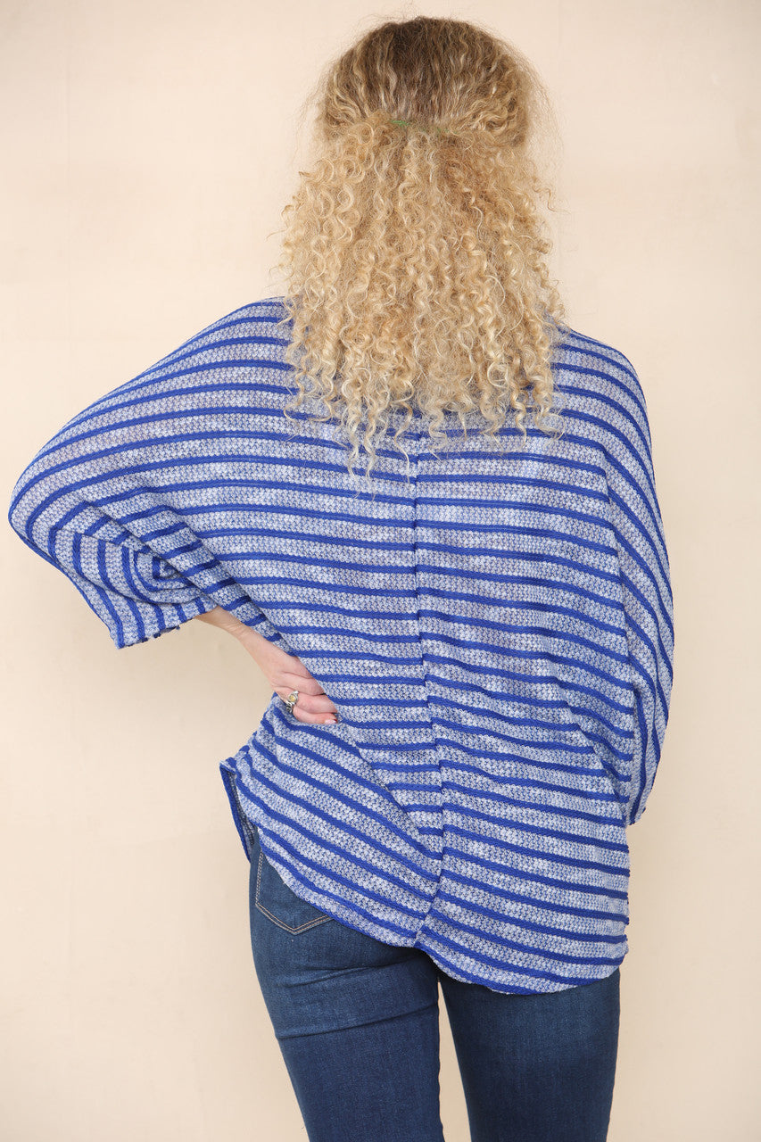 PIPED COWL NECK JUMPER TOP ROYAL BLUE