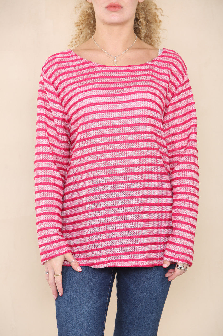 PIPED JUMPER TOP CERISE
