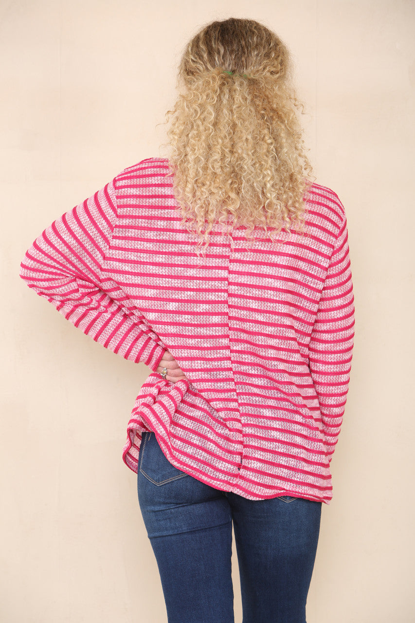 PIPED JUMPER TOP CERISE