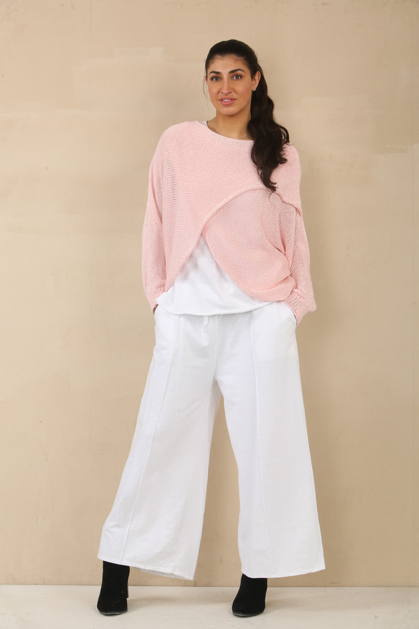 OVERSLAG TOP MET BREISEL - ROZE