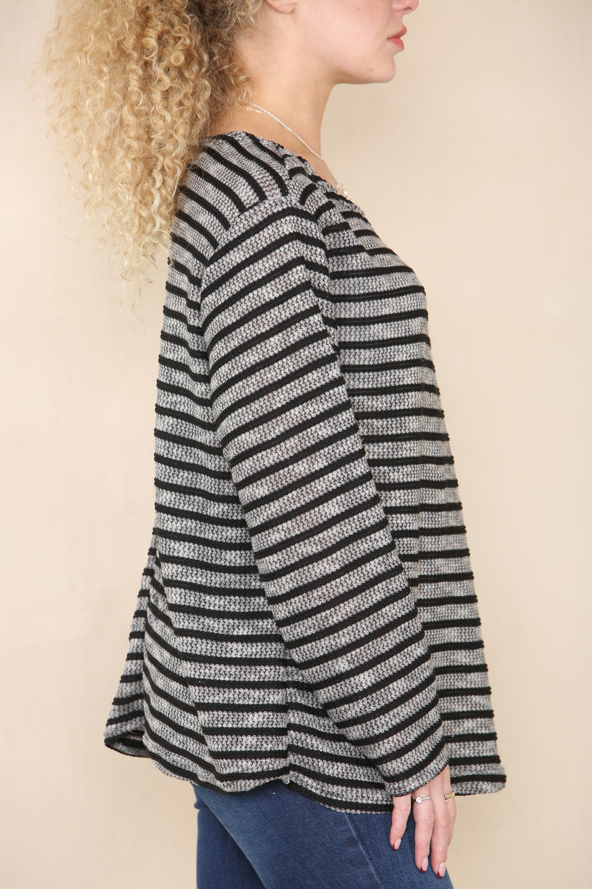 PIPED JUMPER TOP BLACK