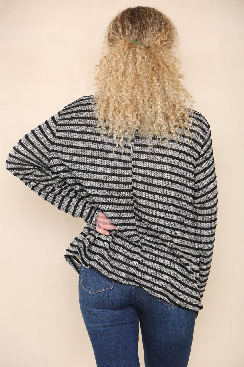 PIPED JUMPER TOP BLACK