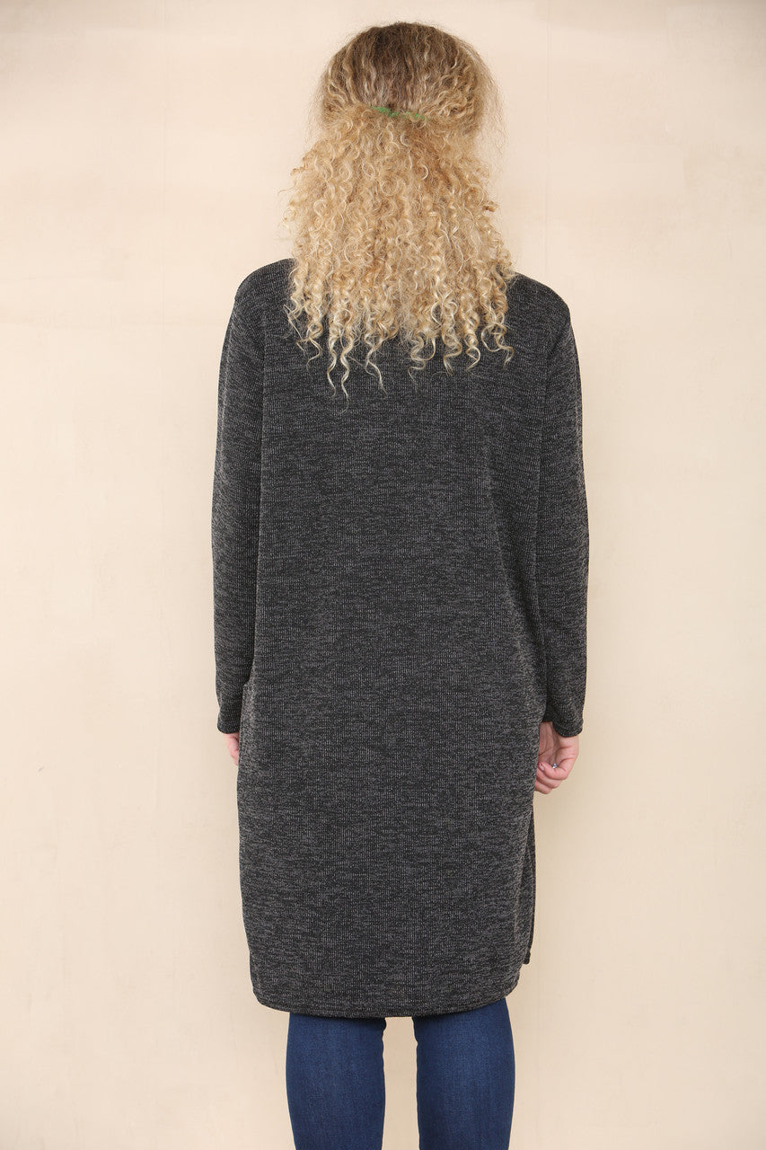 MARL PRINT DRESS BLACK