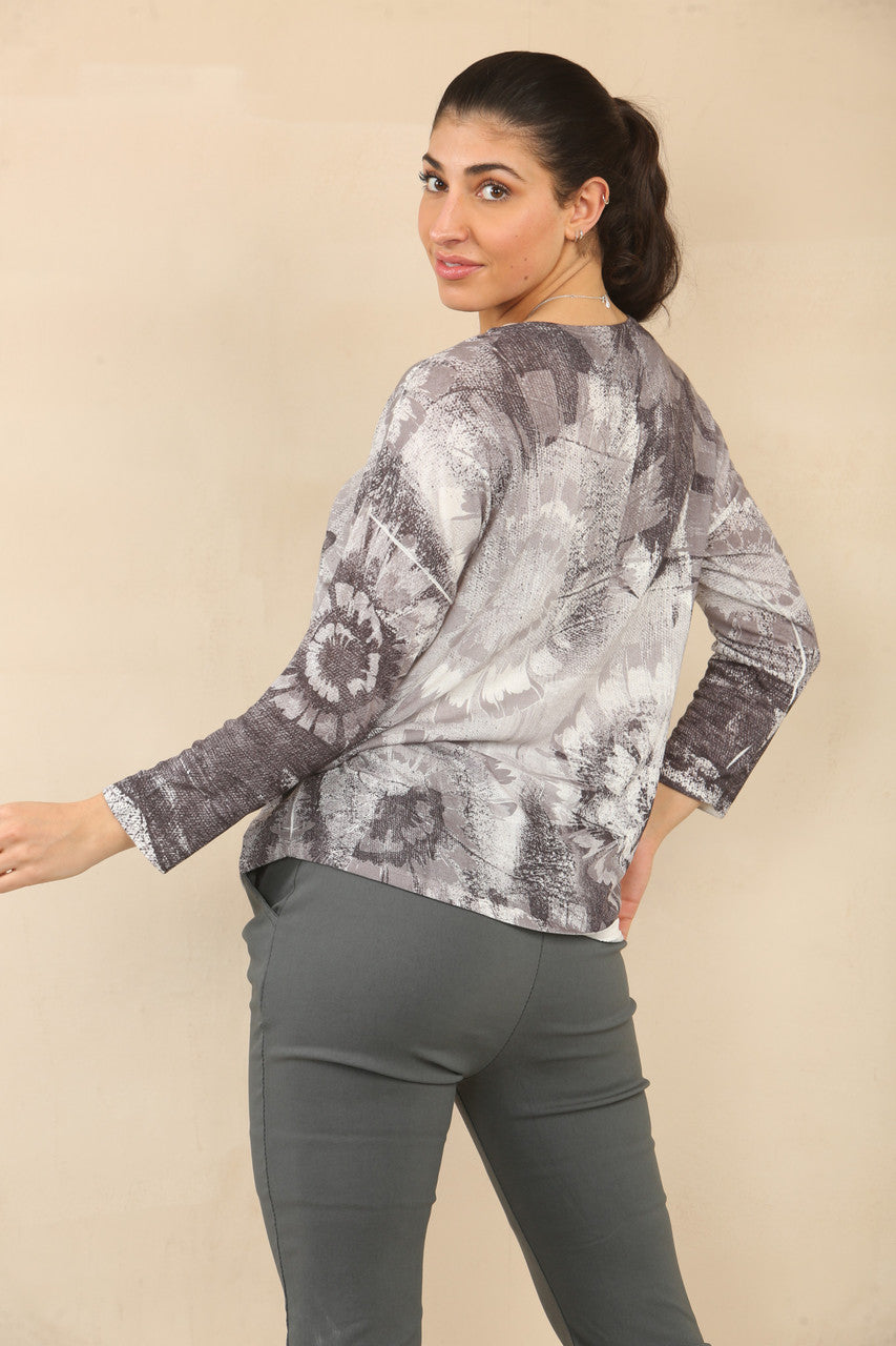 TIE DYE DROOMVANGER GRAFISCHE TOP - HOUTKOOL