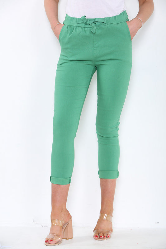 EFFEN ELASTISCHE MAGIC STRETCH BROEK GROEN