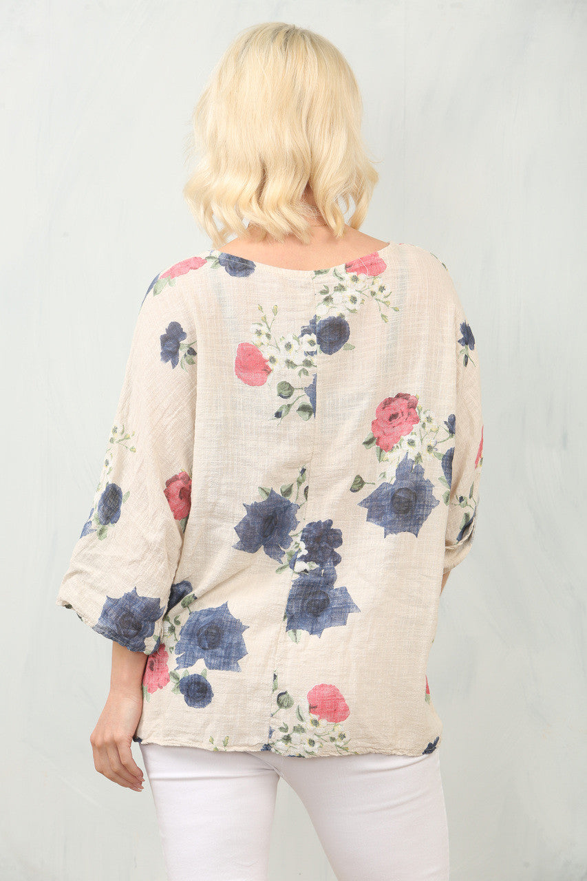 TOP MET ROZENPRINT - STEEN