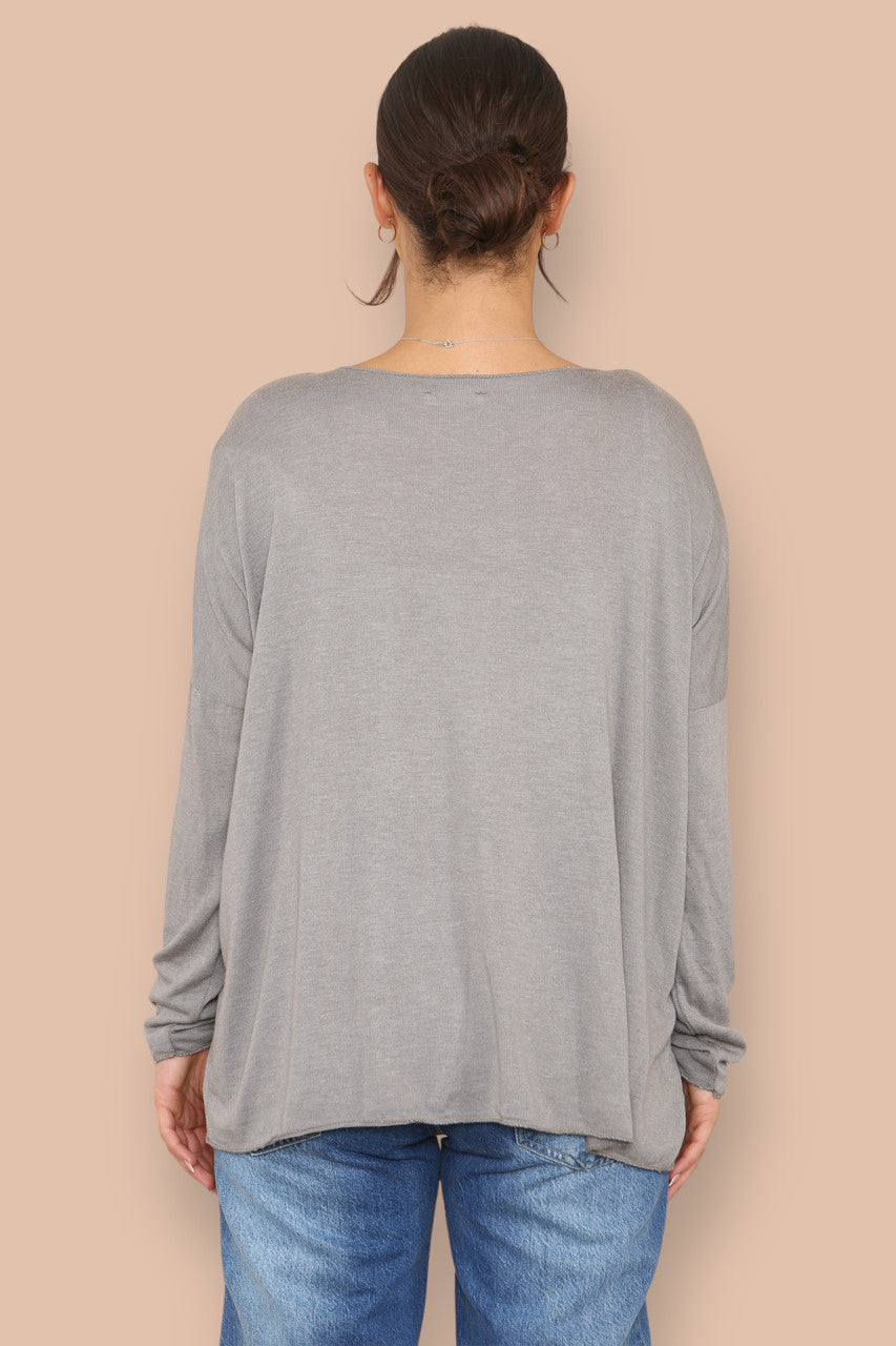 FOIL FEATHER FINE KNIT JUMPER TAUPE