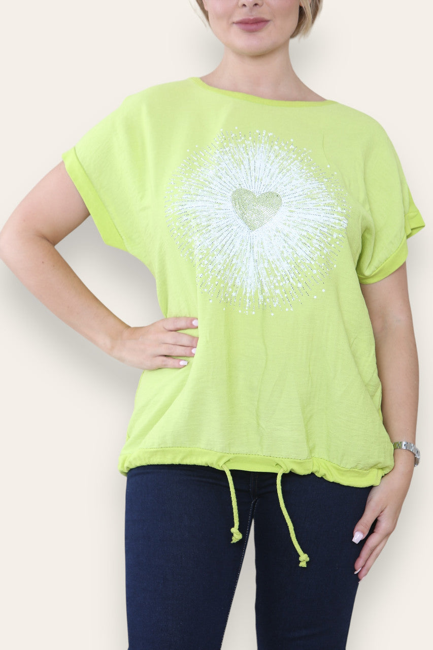 TOP MET HARTBURST PRINT LIMOEN
