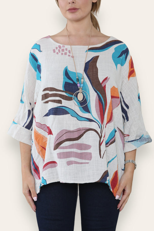 ABSTRACT LEAVES PRINT TOP STONE