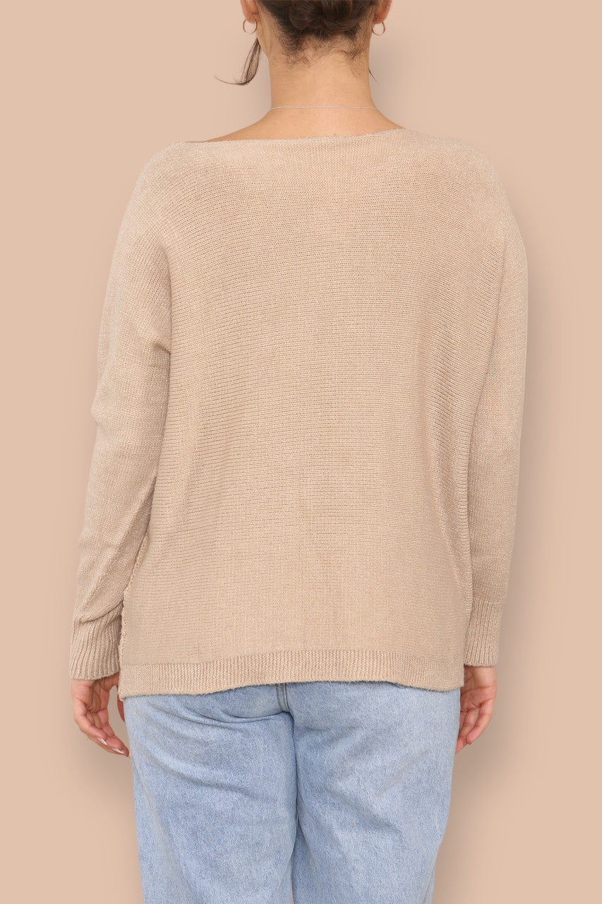 TUFTED STAR KNITTED JUMPER TAN