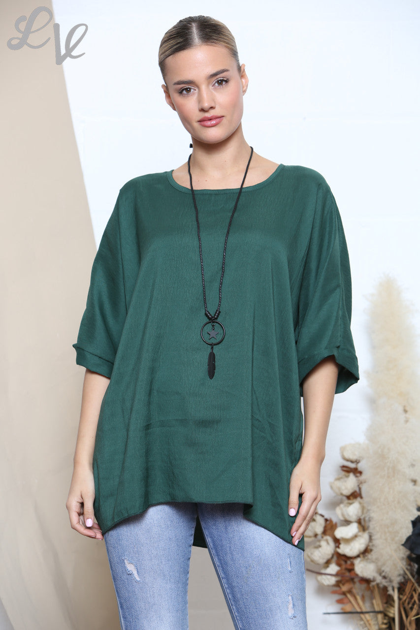 Dames Blouse Groen met Vleermuismouwen