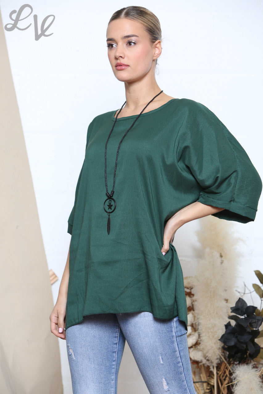 Dames Blouse Groen met Vleermuismouwen