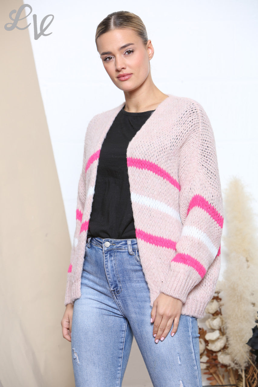 Dames gebreid slouchy vest stofroze