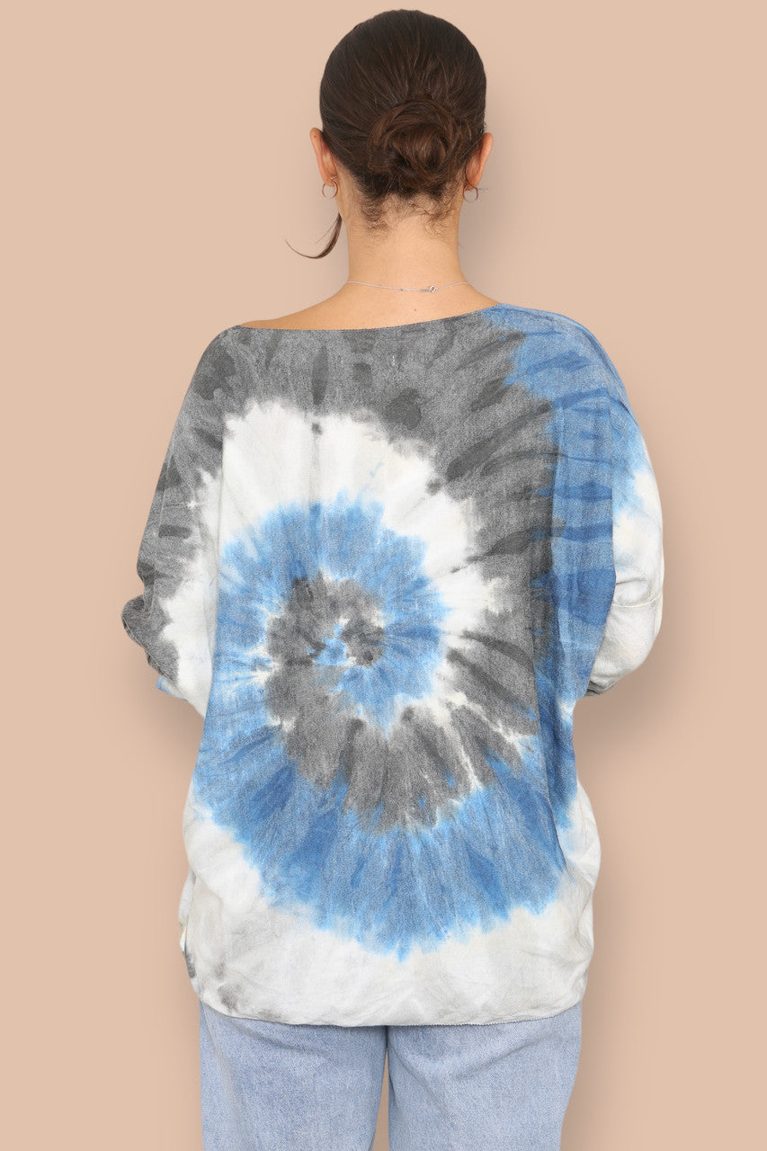 TIE DYE SWIRL FINE KNIT JUMPER