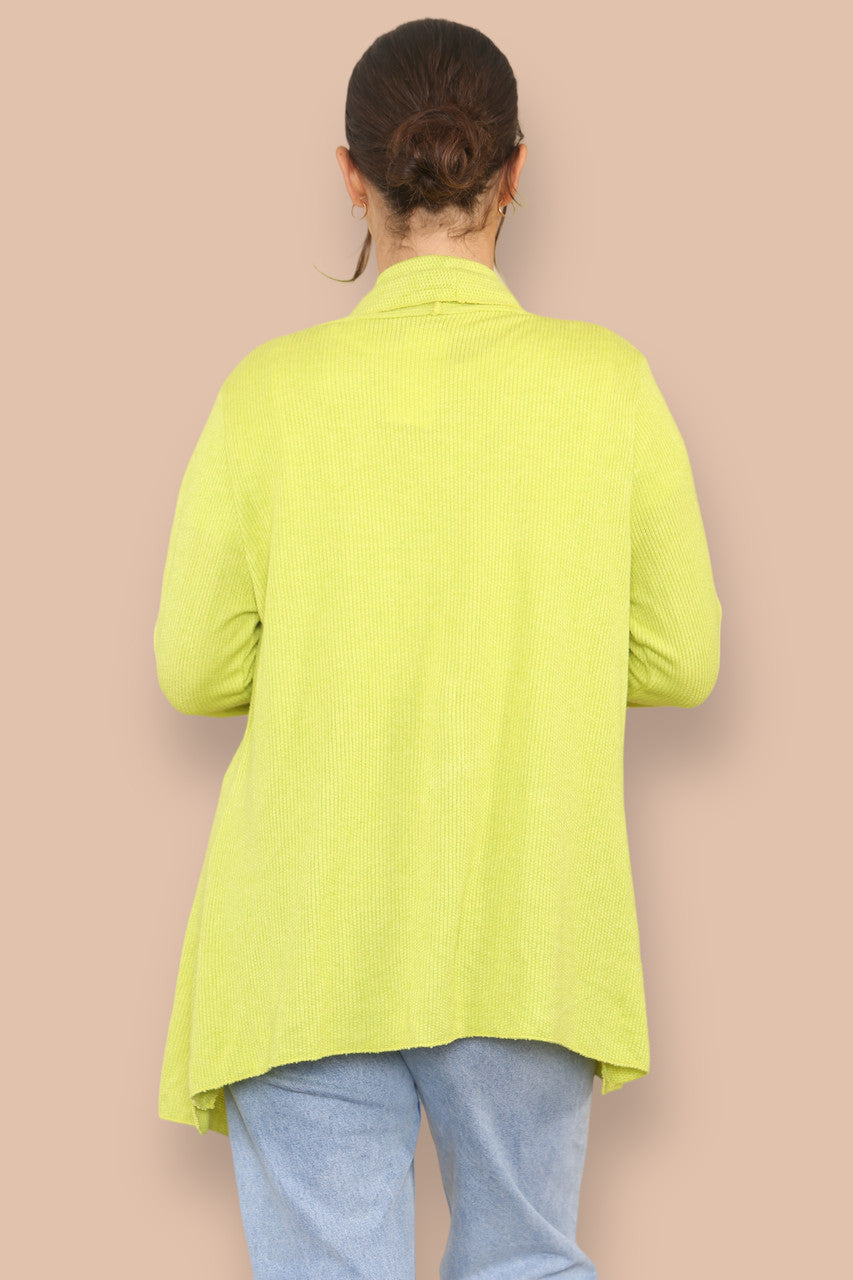 SOFT FINE KNIT CARDIGAN LIME