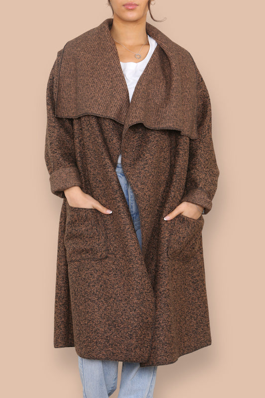 WATERVAL TEDDY ZACHTE WOLMIX LICHTGEWICHT JAS GESPENKELD TAUPE