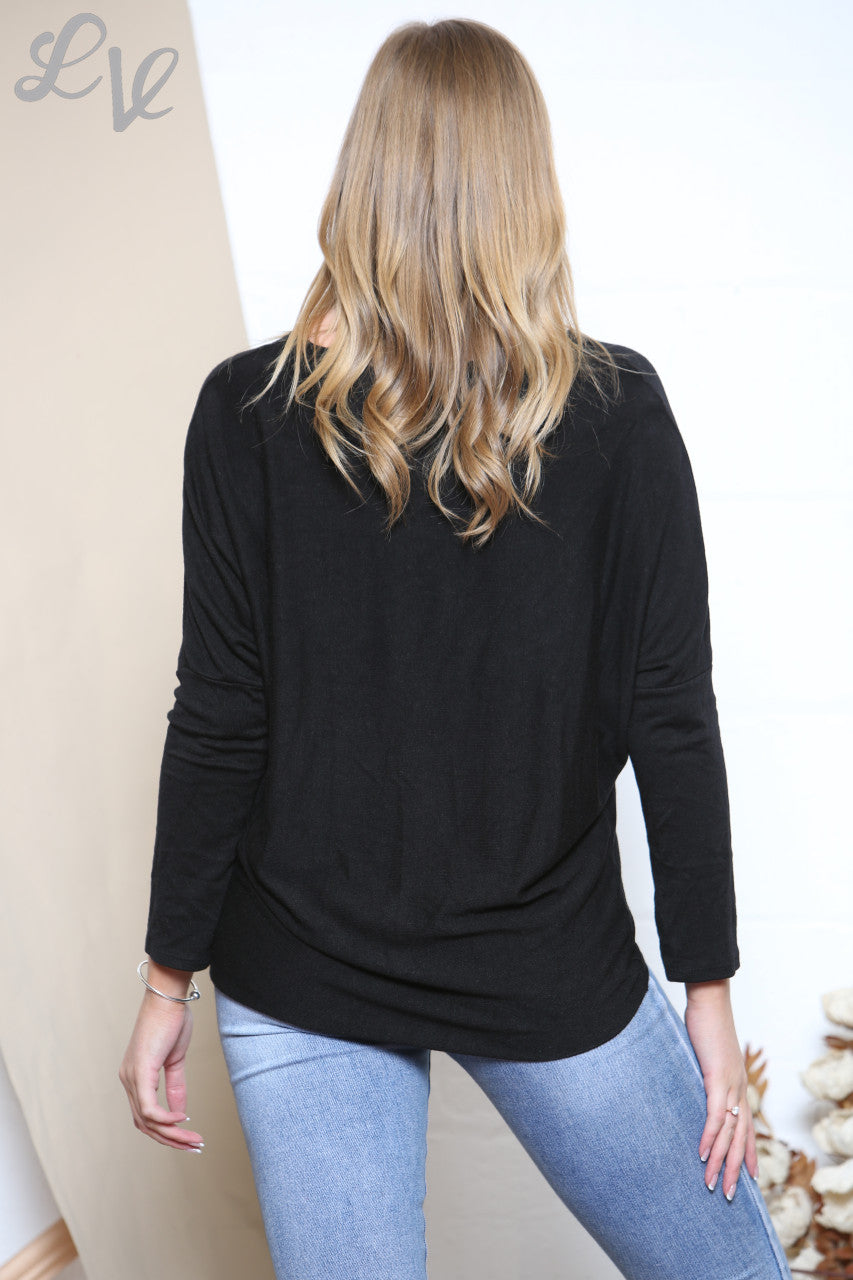 Dames Trui met Applicatie Hart Detail Zwart