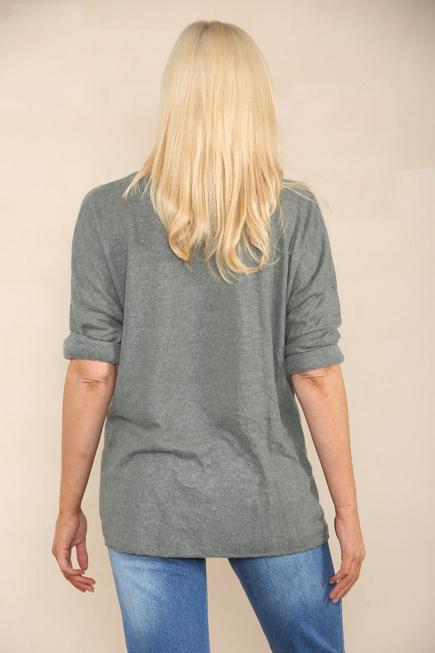 FOIL FEATHERS FINE KNIT JUMPER KHAKI