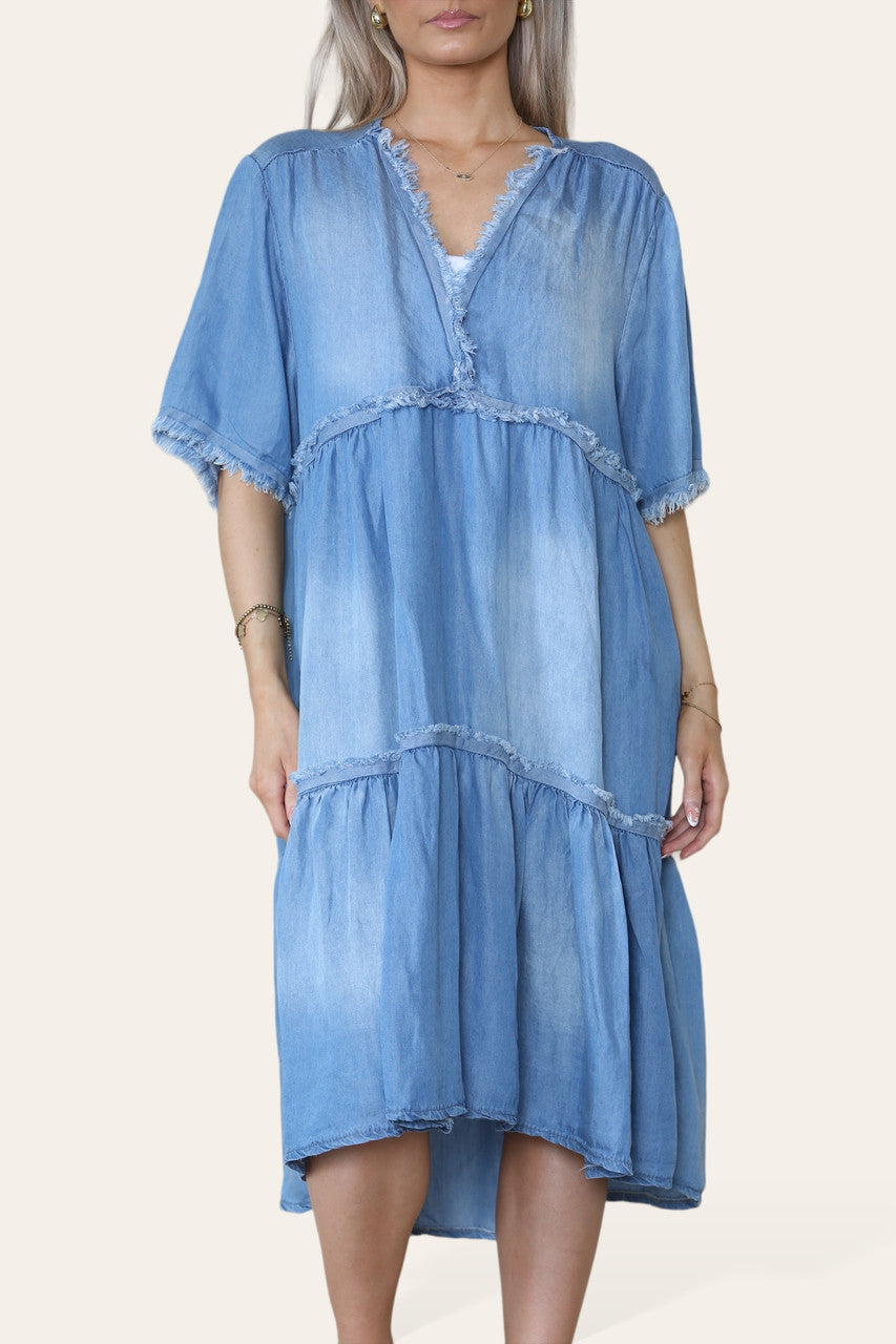 DENIM ONGEVERFDE STIKSELJURK