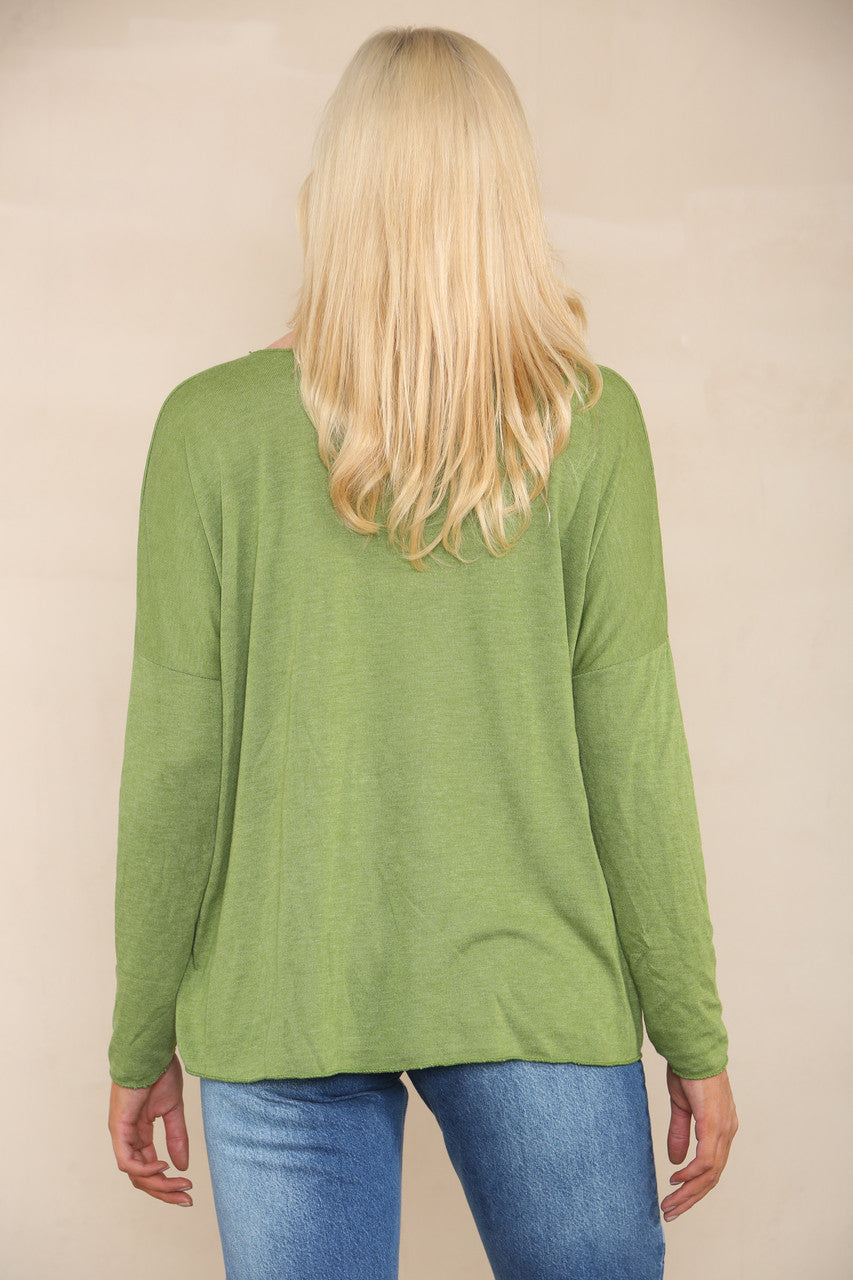 DIAMANTE FEATHER LOVE FINE KNIT JUMPER LIME