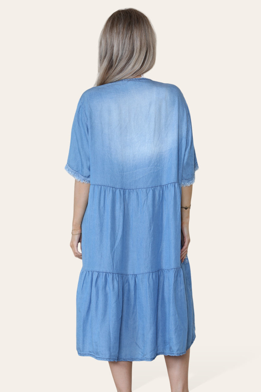 DENIM ONGEVERFDE STIKSELJURK