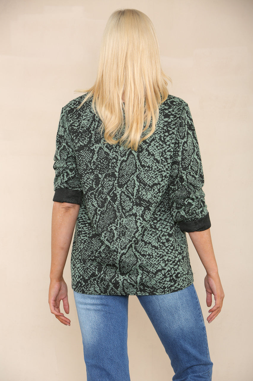 ANIMAL PRINT LONG SLEEVE TOP MINT
