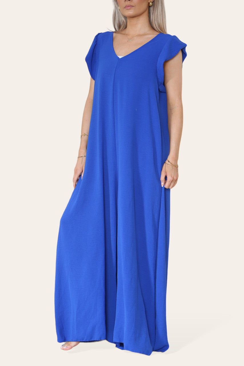 TIE BACK MAXI JUMPSUIT KONINGSBLAUW