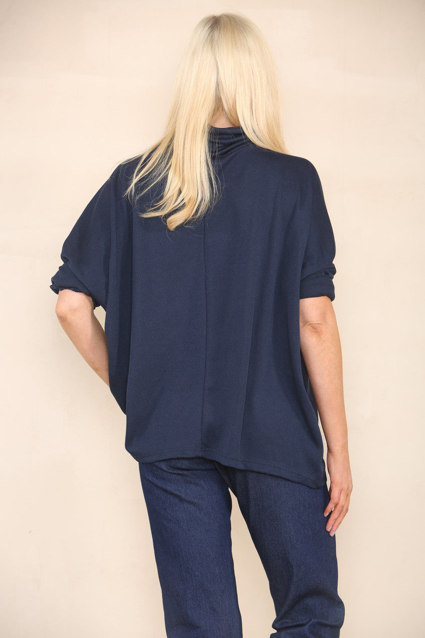 COWL NECK BATWING JUMPER NAVY