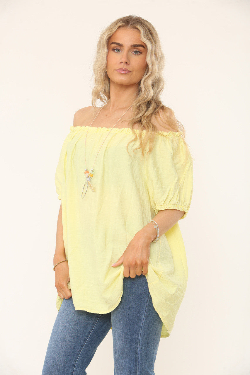 BARDOT TOP MET TEXTUUR - CITROENGEEL